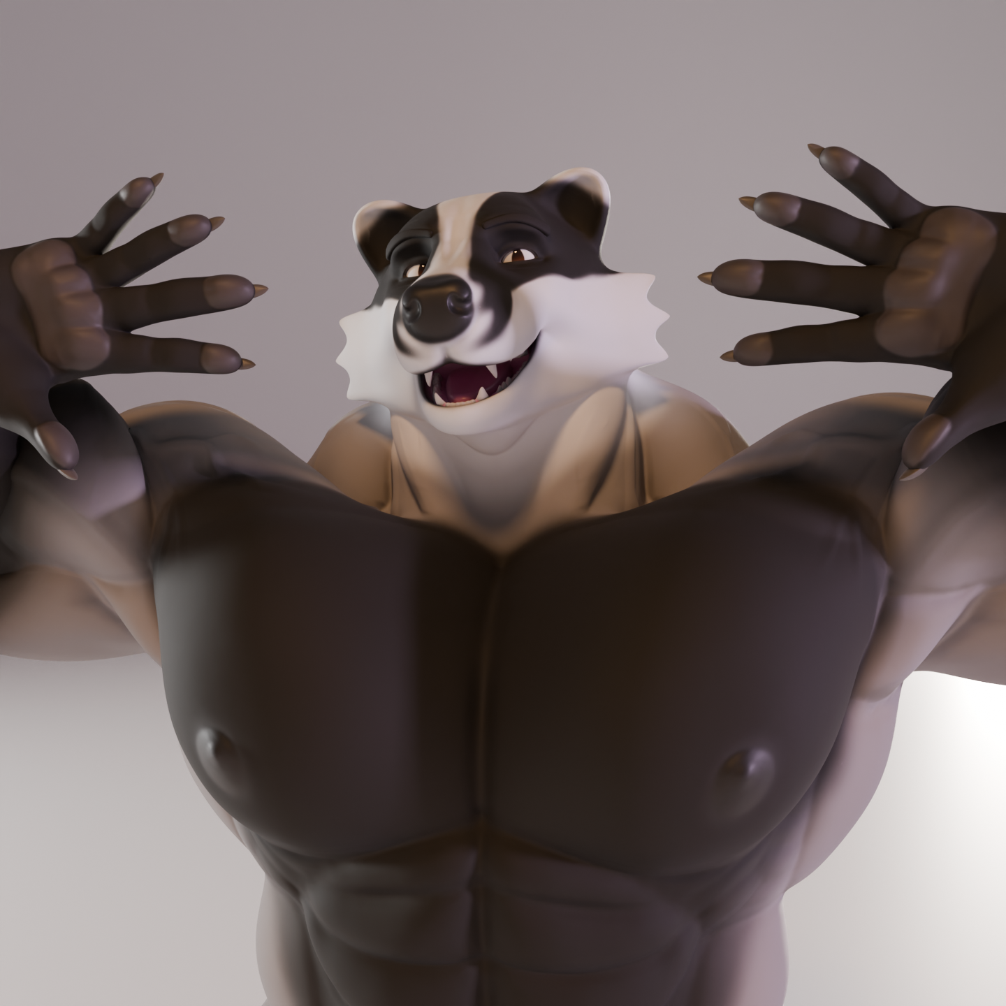 Mr. Badger update: Side fluffs